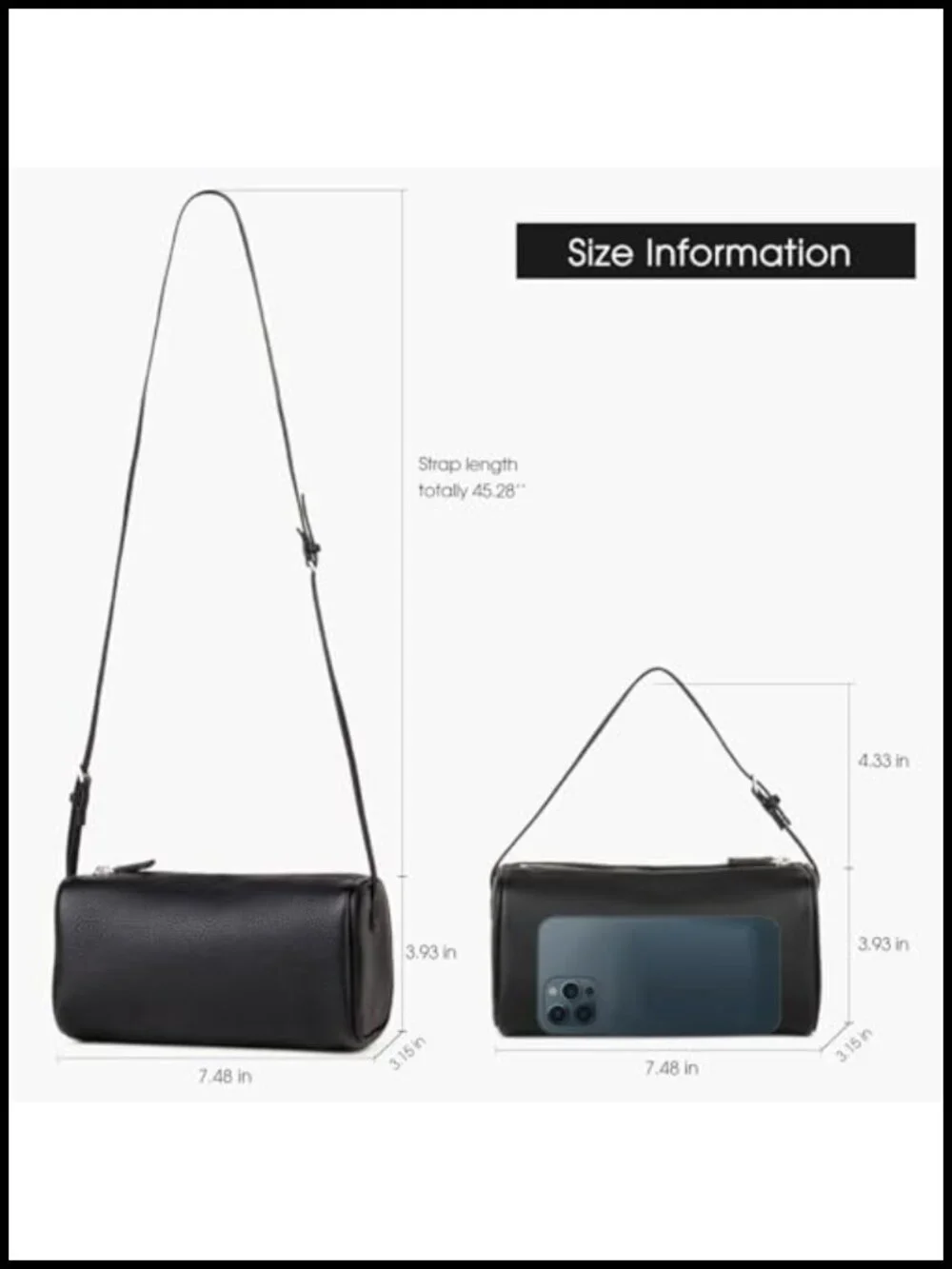 Full-Grained Leather Crossbody Hobo Bag Handmade Stitching Everyday Purse